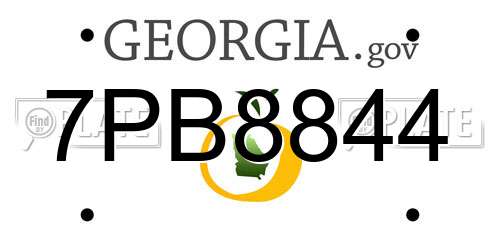7PB8844 Georgia License Plate