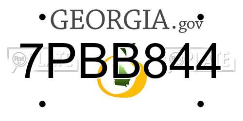 7PBB844 Georgia License Plate