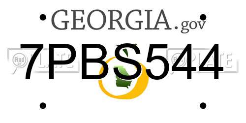 7PBS544 Georgia License Plate
