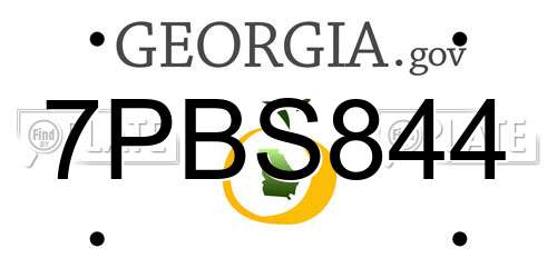 7PBS844 Georgia License Plate