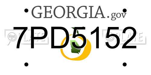 7PD5152 Georgia License Plate