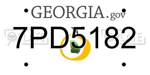 7PD5182 Georgia License Plate