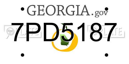 7PD5187 Georgia License Plate