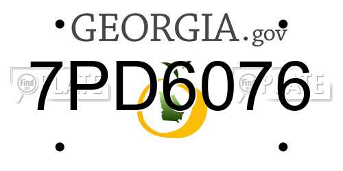 7PD6076 Georgia License Plate