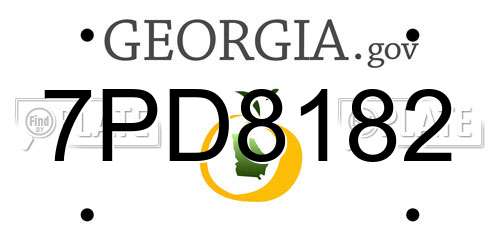 7PD8182 Georgia License Plate