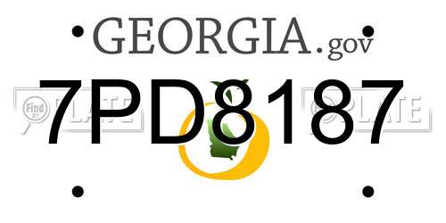 7PD8187 Georgia License Plate