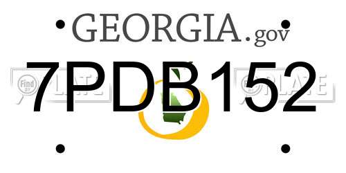 7PDB152 Georgia License Plate