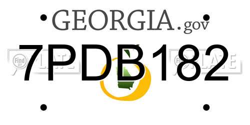 7PDB182 Georgia License Plate