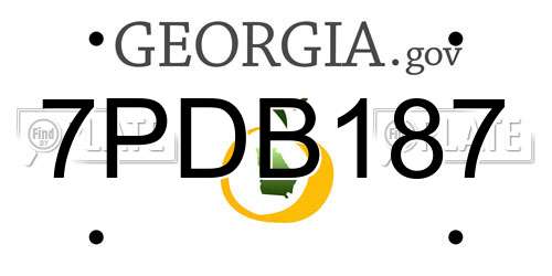7PDB187 Georgia License Plate