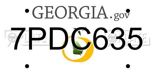 7PDC635 Georgia License Plate
