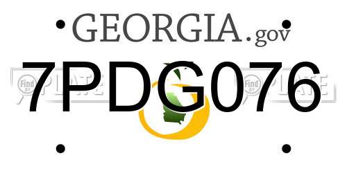 7PDG076 Georgia License Plate