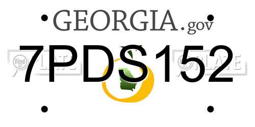 7PDS152 Georgia License Plate