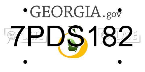 7PDS182 Georgia License Plate