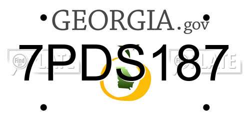 7PDS187 Georgia License Plate