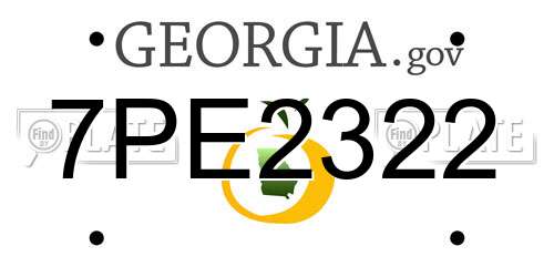 7PE2322 Georgia License Plate