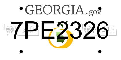 7PE2326 Georgia License Plate