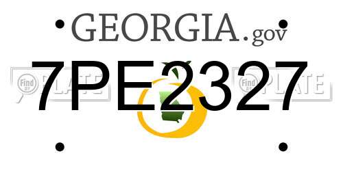 7PE2327 Georgia License Plate