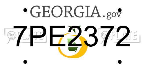 7PE2372 Georgia License Plate