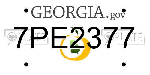 7PE2377 Georgia License Plate
