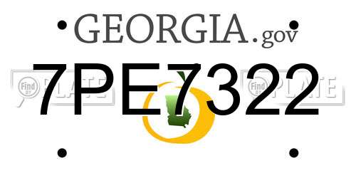 7PE7322 Georgia License Plate