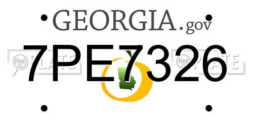 7PE7326 Georgia License Plate