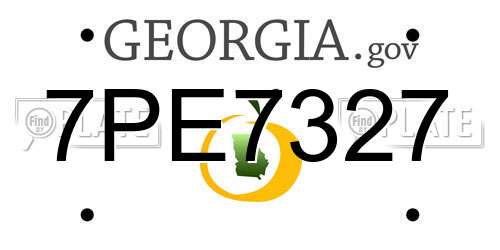 7PE7327 Georgia License Plate