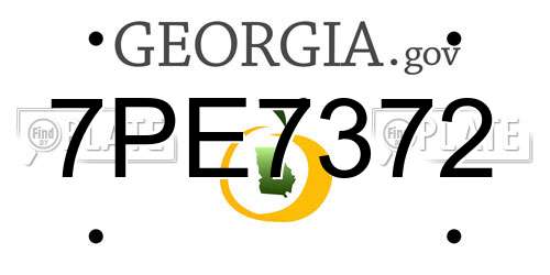 7PE7372 Georgia License Plate