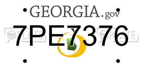7PE7376 Georgia License Plate