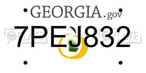 7PEJ832 Georgia License Plate