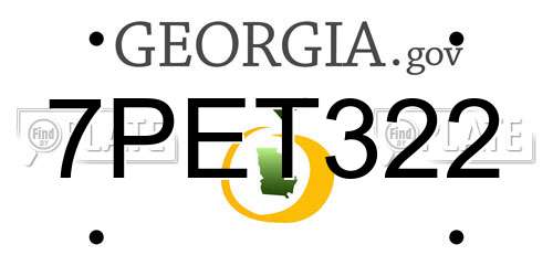 7PET322 Georgia License Plate