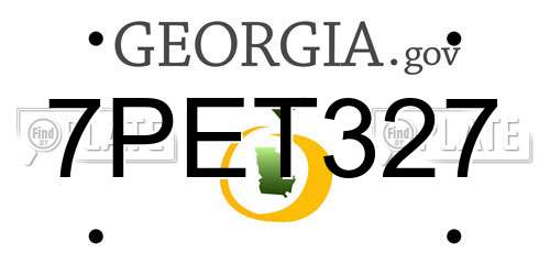 7PET327 Georgia License Plate
