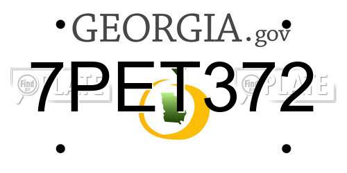 7PET372 Georgia License Plate