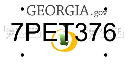 7PET376 Georgia License Plate