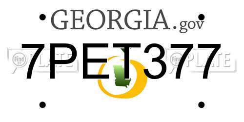 7PET377 Georgia License Plate