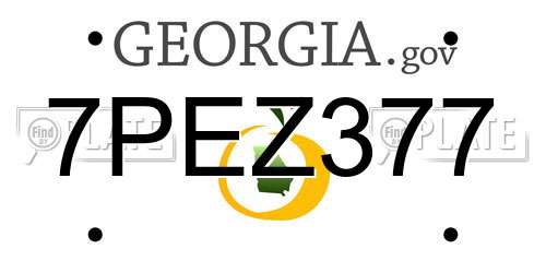 7PEZ377 Georgia License Plate
