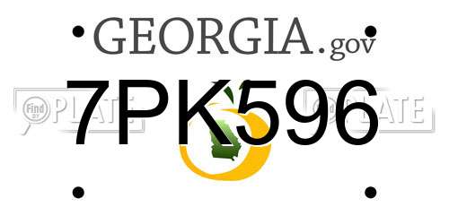7PK596 Georgia License Plate