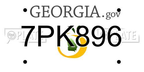 7PK896 Georgia License Plate