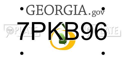 7PKB96 Georgia License Plate