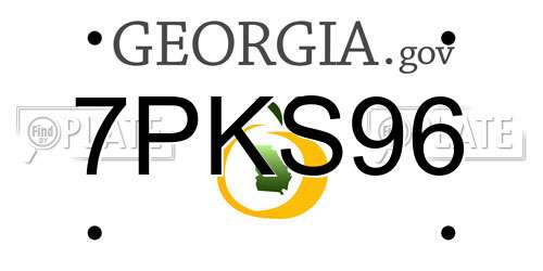 7PKS96 Georgia License Plate