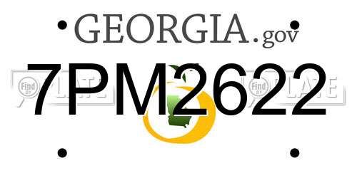 7PM2622 Georgia License Plate