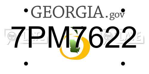 7PM7622 Georgia License Plate
