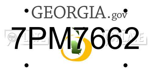 7PM7662 Georgia License Plate