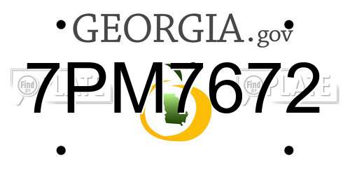 7PM7672 Georgia License Plate