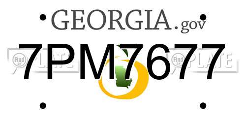 7PM7677 Georgia License Plate