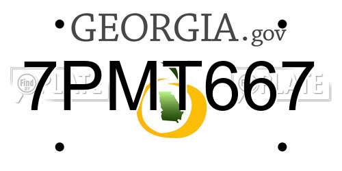 7PMT667 Georgia License Plate