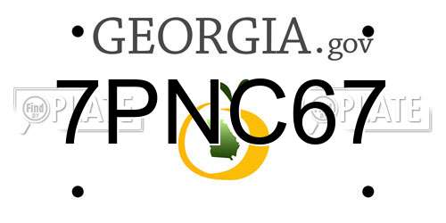 7PNC67 Georgia License Plate