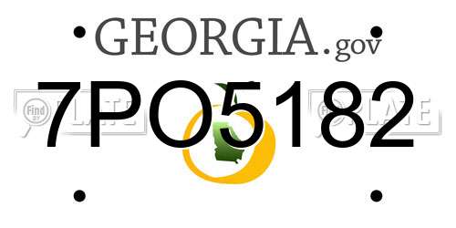 7PO5182 Georgia License Plate
