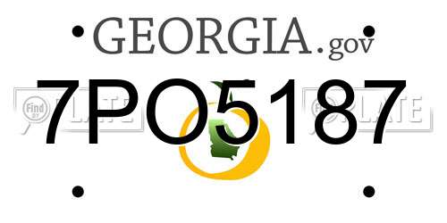 7PO5187 Georgia License Plate