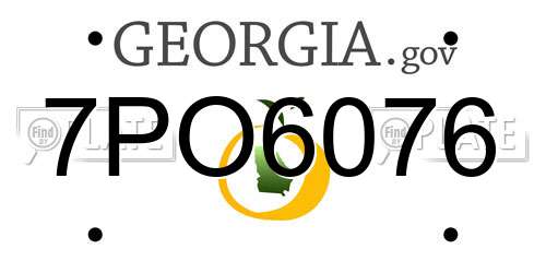 7PO6076 Georgia License Plate