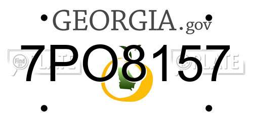 7PO8157 Georgia License Plate